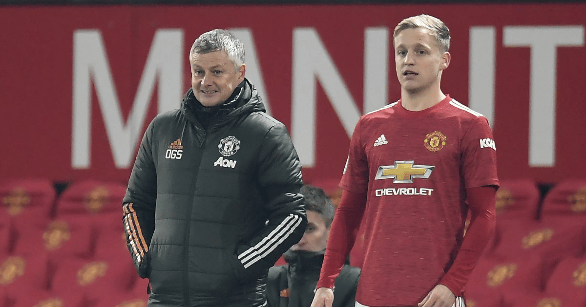 &nbsp; ខ្សែបម្រើ Donny Van De Beek និងលោកគ្រូបង្វឹក​ Ole Gunnar Solskjaer