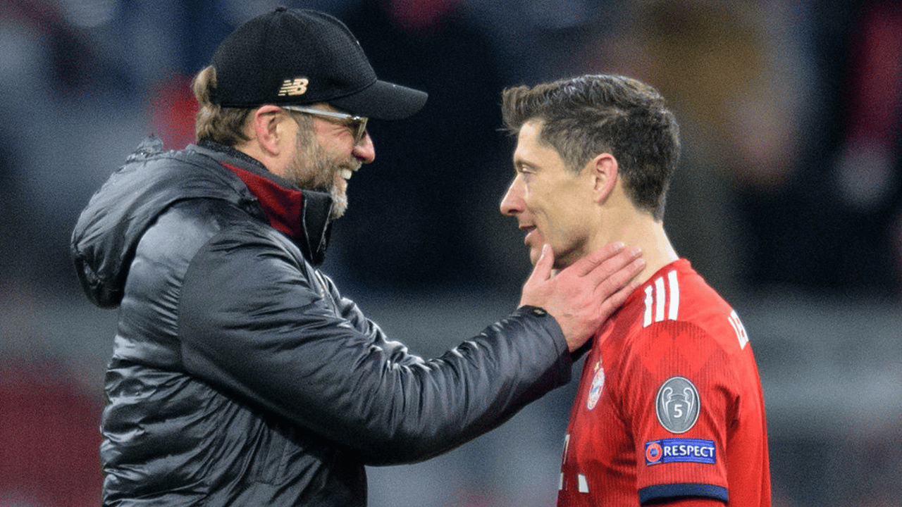 &nbsp; លោកគ្រូបង្វឹក Jurgen Klopp និង  ខ្សែប្រយុទ្ធ Robert Lewandowski