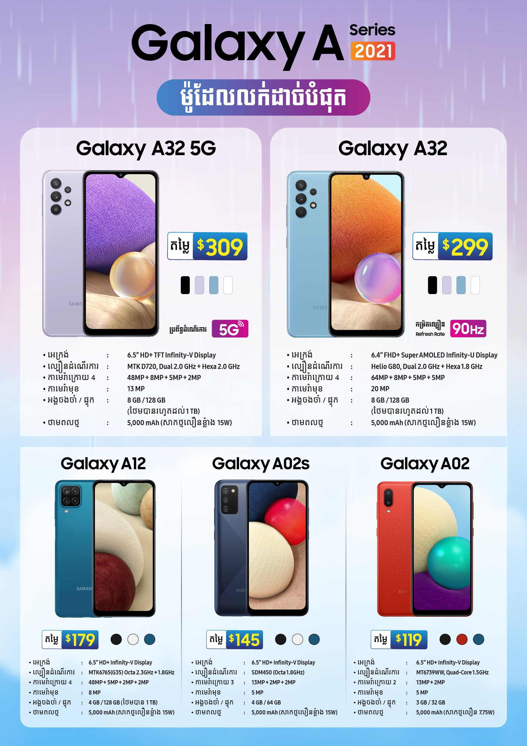 ប្រូម៉ូសិនរដូវភ្លៀង Galaxy A Series