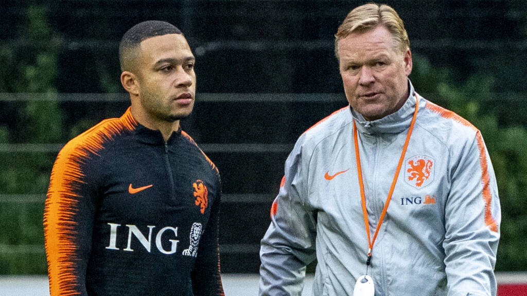 ខ្សែប្រយុទ្ធ&nbsp;Memphis Depay និងលោកគ្រូបង្វឹក Ronald Koeman&nbsp;
