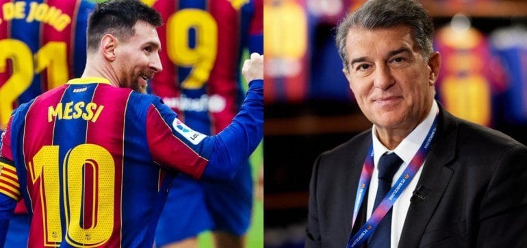 Lionel Messi និង&nbsp;Joan Laporta