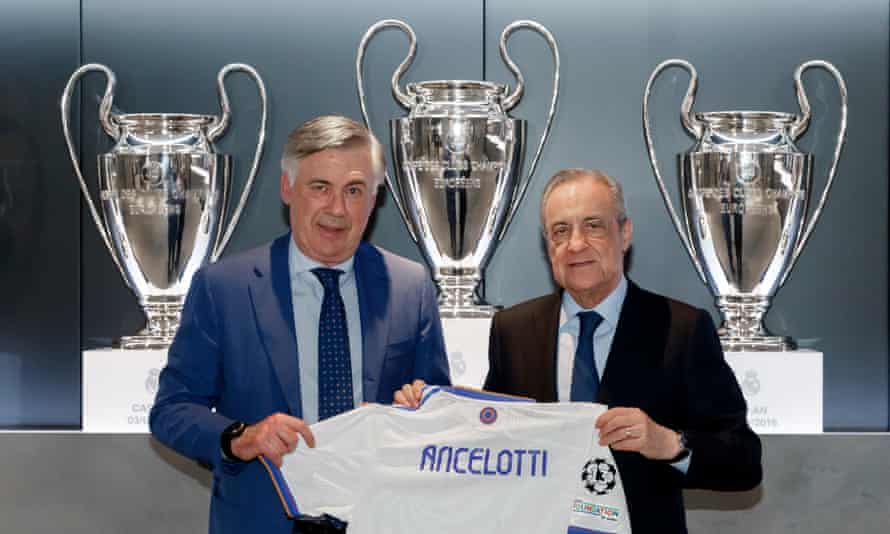 លោកគ្រូបង្វឹក Carlo Ancelotti និង Florentino Perez