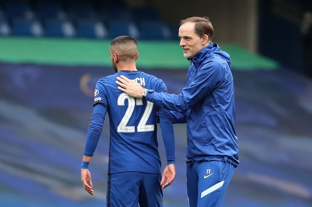 &nbsp; កីឡាករ&nbsp;Hakim Ziyech និងលោក Tuchel