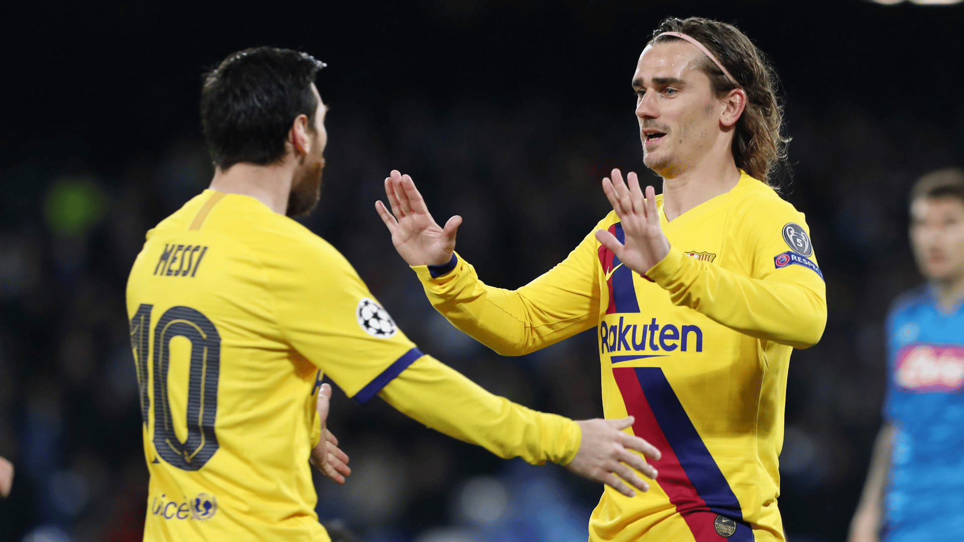 &nbsp;កីឡាករ Antoine Griezmann និង Lionel Messi