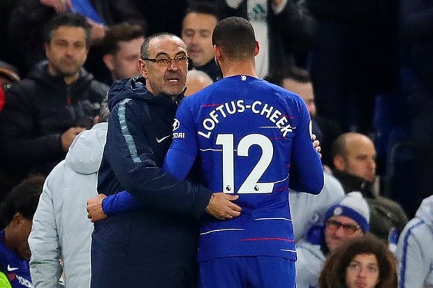 &nbsp; ខ្សែបម្រើ&nbsp;Ruben Loftus-Cheek និងលោក&nbsp;Maurizio Sarri&nbsp;