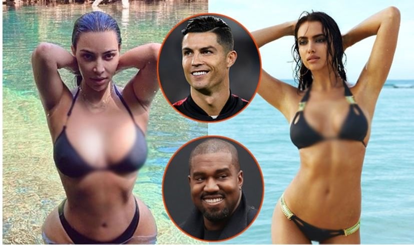 Irina Shayk និង Ronaldo និង  Kanye West Kim Kardashian 