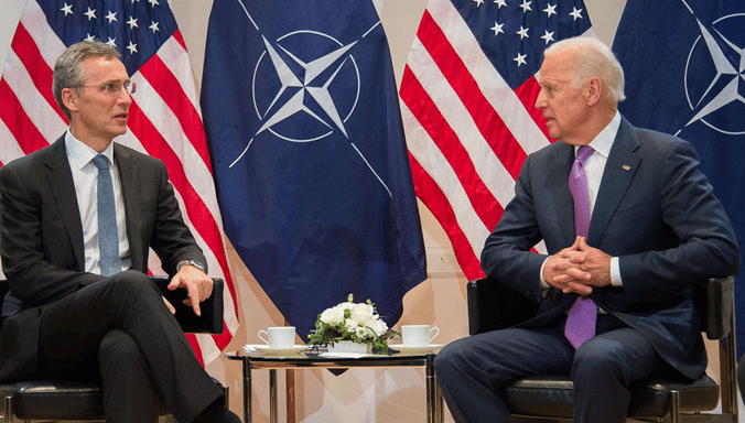 រដ្ឋលេខាធិការអង្គការNATO លោក Jens Stoltenberg និងលោក ចូ​ បៃដិន