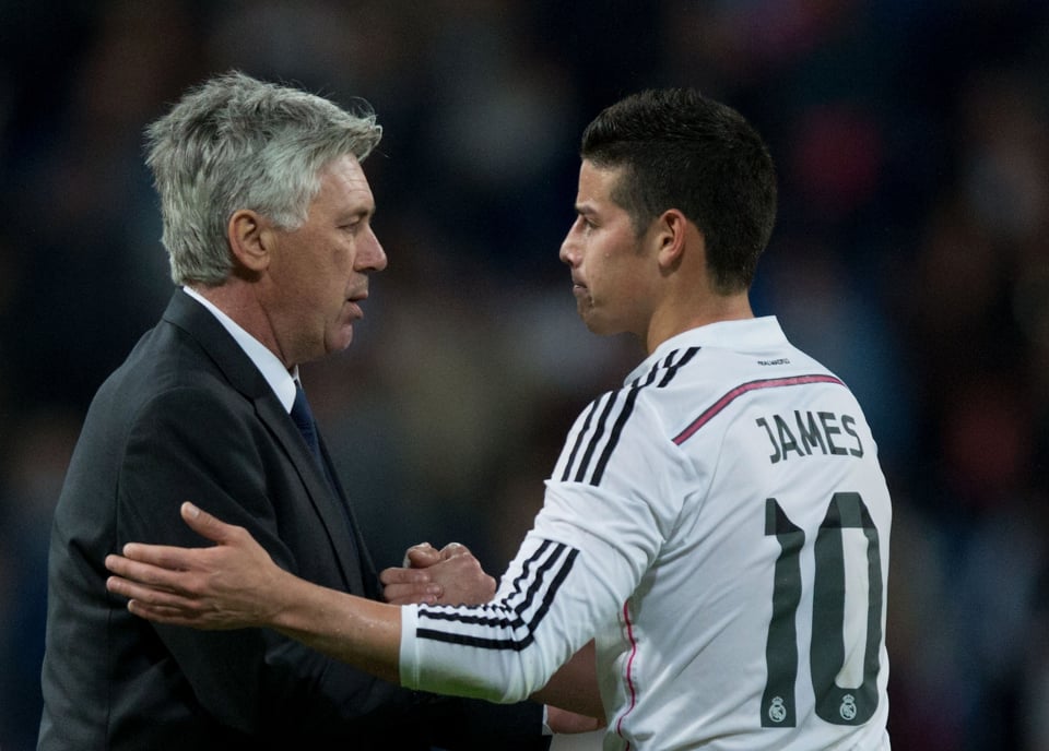 &nbsp; កីឡាករ&nbsp;James Rodriguez និងលោក Carlo Ancelotti