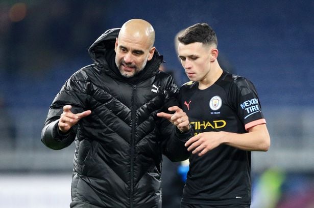 &nbsp; កីឡាករ&nbsp;Phil Foden និងលោក Pep Guardiola