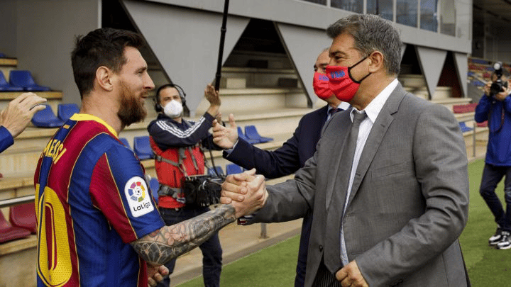 លោក Joan Laporta និង Lionel Messi