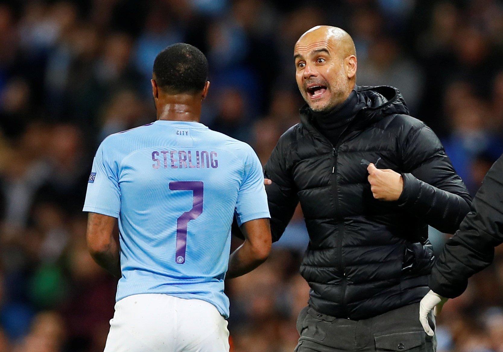 ខ្សែប្រយុទ្ធ&nbsp;Raheem Sterling និងលោក Pep Guardiola
