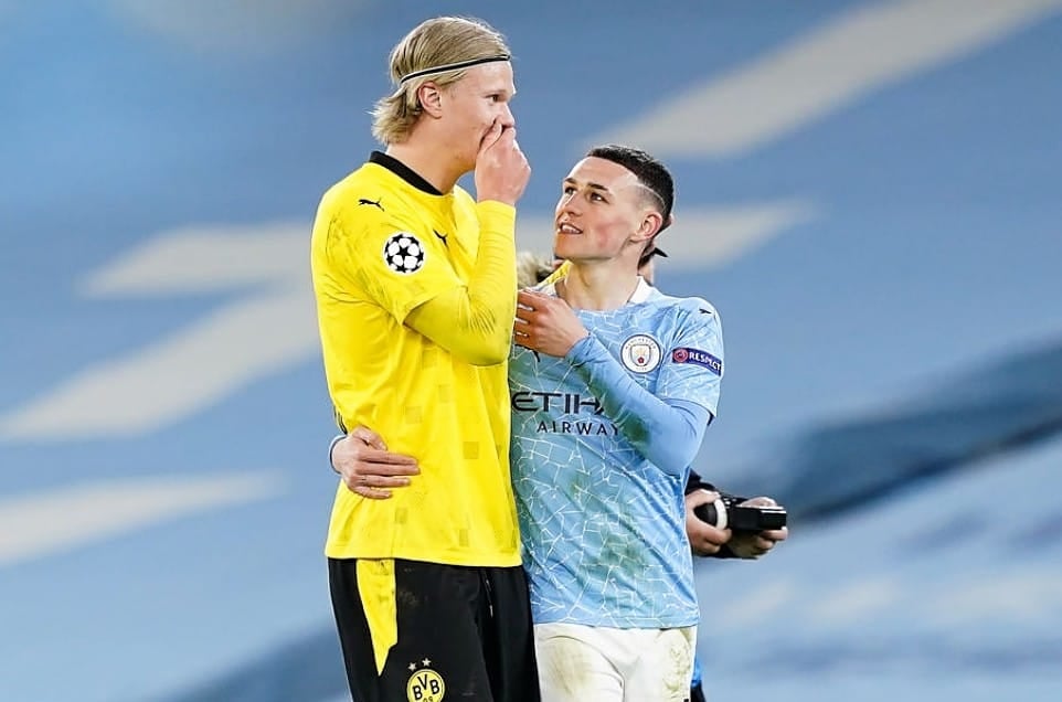 កីឡាករ Phil Foden និង Erling Haaland