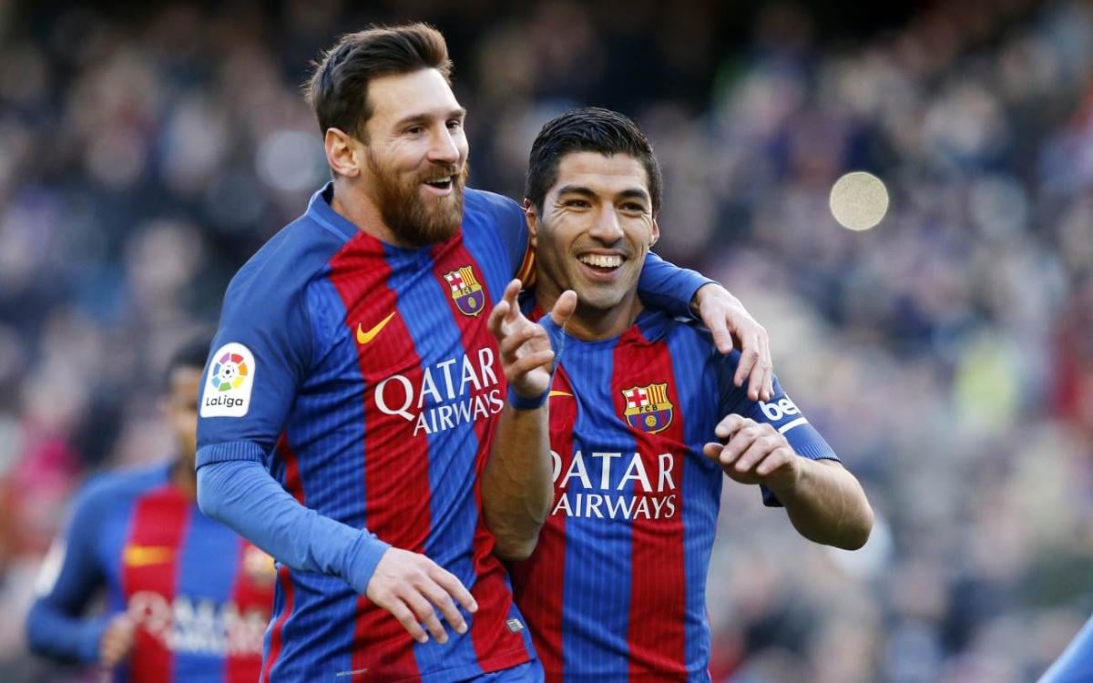 &nbsp; កីឡាករ&nbsp;Luis Suarez និង Lionel Messi