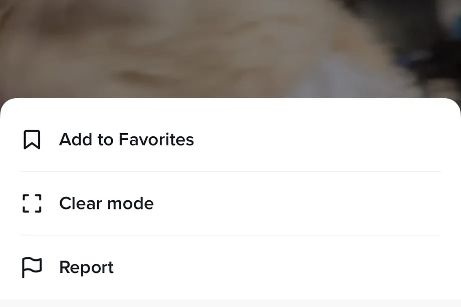 មុខងារ Clear mode