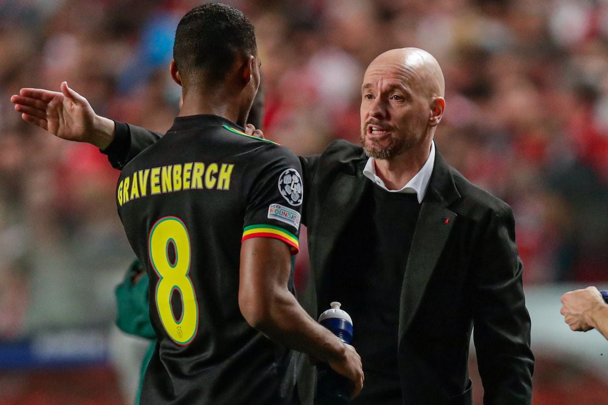 ខ្សែបម្រើ&nbsp;Ryan Gravenberch និងលោក Erik Ten Hag&nbsp;