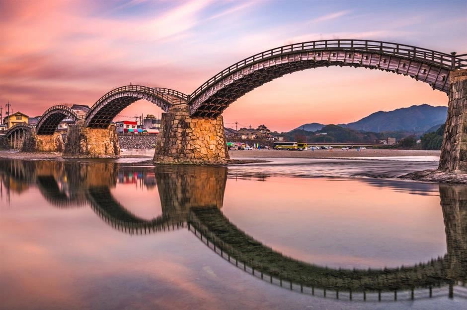 ស្ពាន Kintai ទីក្រុង Iwakuni ប្រទេសជប៉ុន