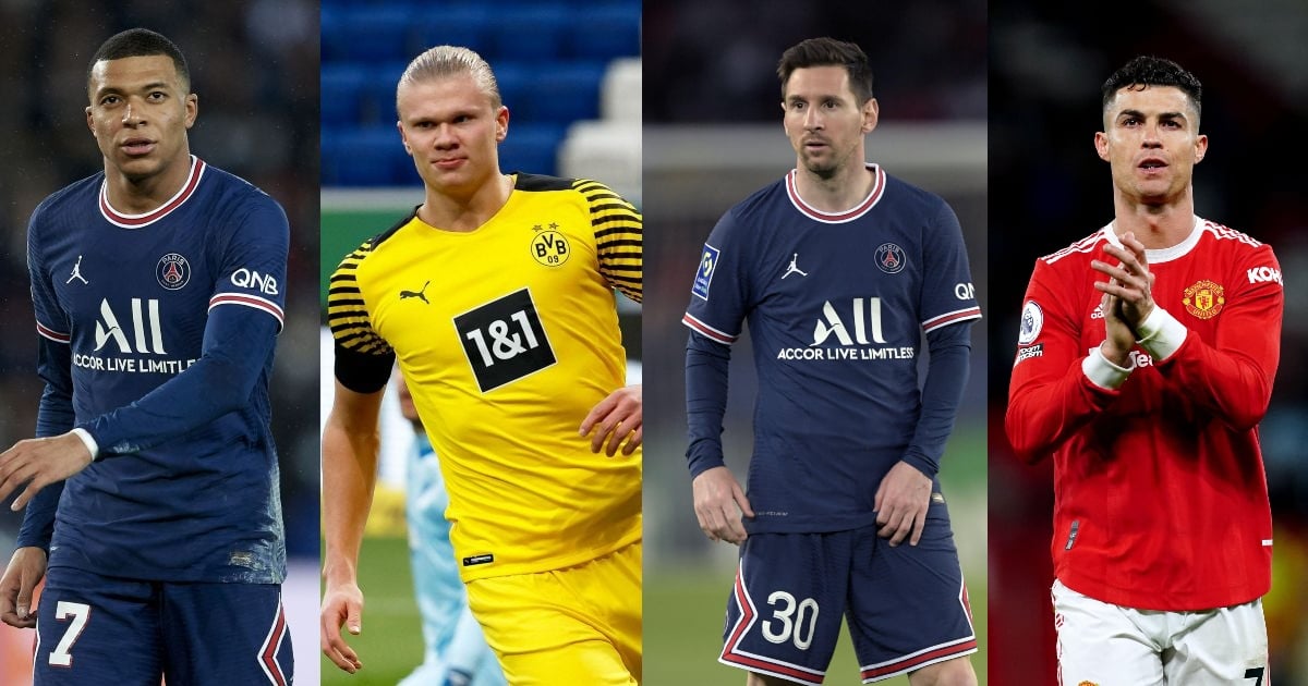 ខ្សែប្រយុទ្ធ Kylian Mbappe, Erling Haaland, Lionel Messi និង Cristiano Ronaldo&nbsp;