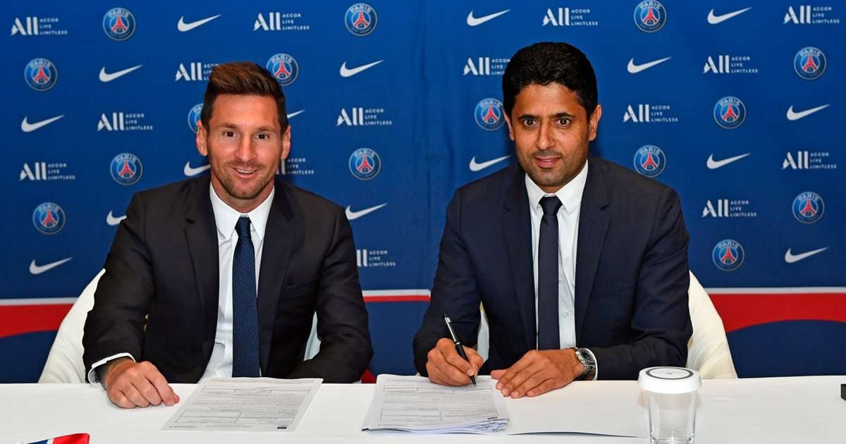 &nbsp; លោក Nasser Al-Khelaifi និង Lionel Messi