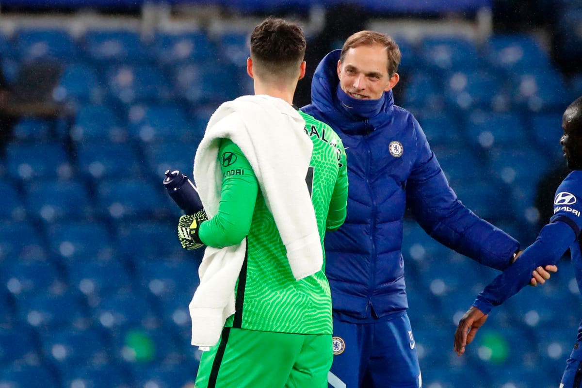 អ្នកចាំទី&nbsp;Kepa Arrizabalaga និងលោក Thomas Tuchel&nbsp;