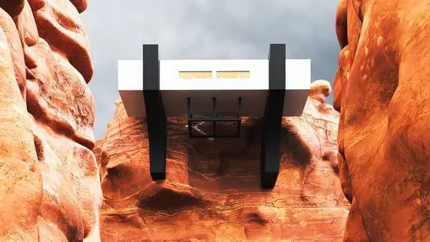 ផ្ទះព្យួរនៅលើថ្ម