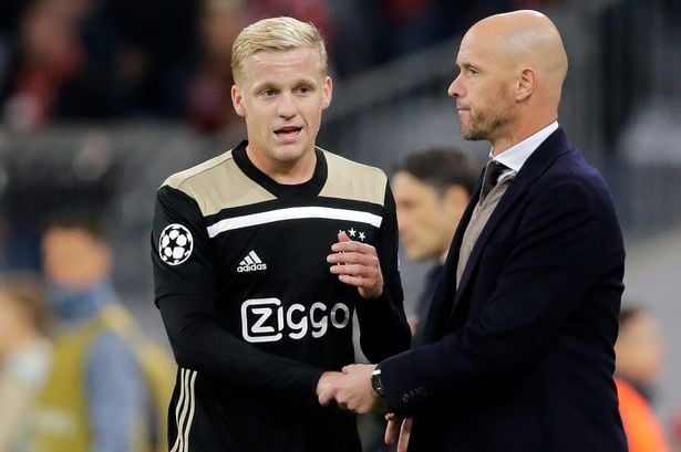 ខ្សែបម្រើ&nbsp;Donny van de Beek និងលោក Erik Ten Hag