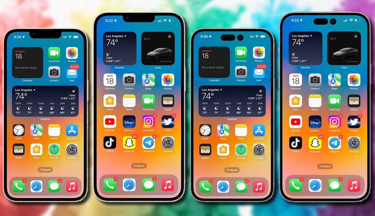 ស៊េរី iPhone 14 មើលពីខាងមុខ
