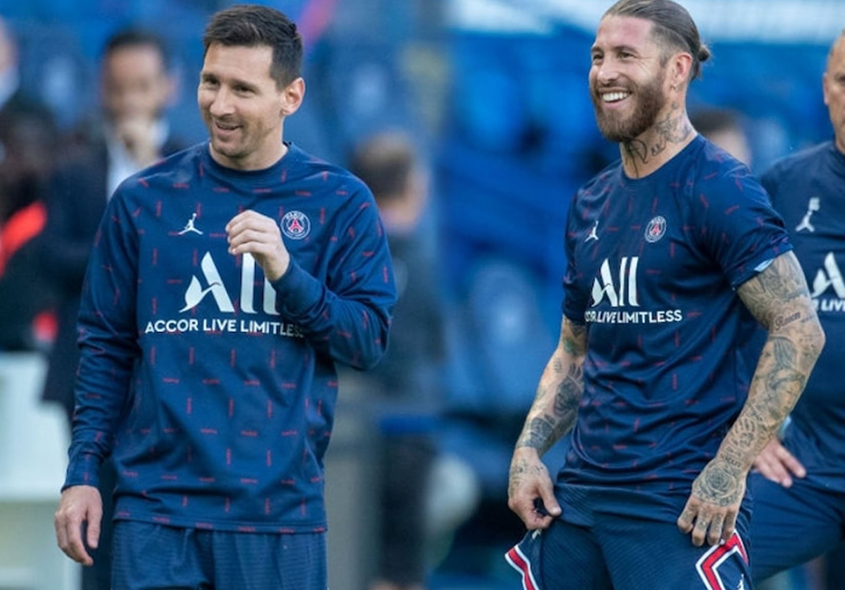 កីឡាករ Sergio Ramos និង Lionel Messi