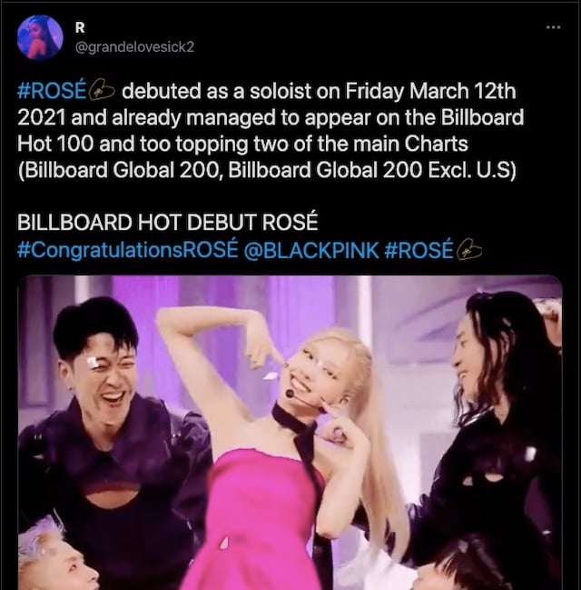 Rose Celebrates 7 Years of BLACKPINK: 'My Heart Is So Full' – Billboard