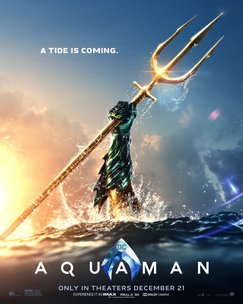"Aquaman" ปล่อยคลิปพร้อมโปสเตอร์ล่าสุด มาดูกันชัด ๆ อาวุธคู่กายอันทรงพลังของอควาแมน