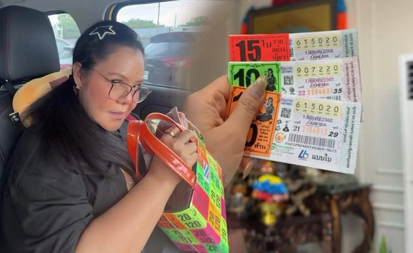 ตรวจหวยงวดนี้ ฮาย อาภาพร ลั่น!ชอบมากเลย ถูกรางวัลชุดใหญ่ 40 ใบ