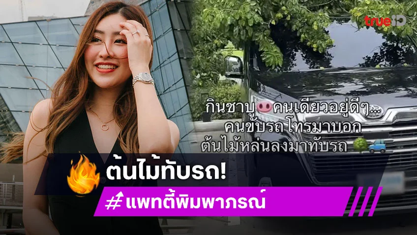 “แพทตี้ พิมพาภรณ์” เจอต้นไม้หักทับรถ ด้านสามีพ้อ “เกิดแต่กับ..”