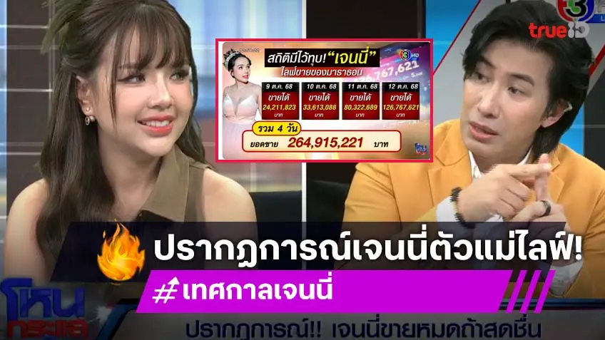 โหนกระแสล่าสุด! ตัวแม่ร้อยล้าน! "เจนนี่ ได้หมดถ้าสดชื่น"  สร้างปรากฎการณ์ "เทศกาลเจนนี่" ฟีเวอร์! รอ "อั้ม" ไลฟ์คู่!