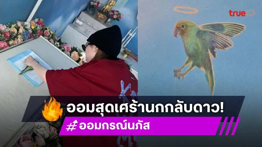 “ออม” เศร้าส่งนกแก้ว “อาบู ชิกเก้น” สู่สวรรค์ หลับให้สบายนะ “หลิง” ให้กำลังใจ