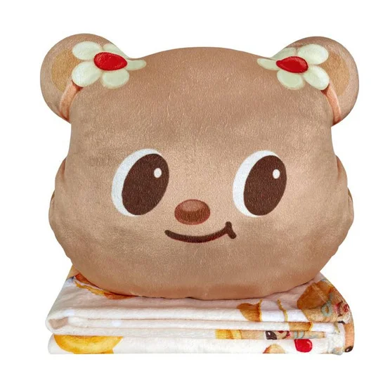 หมอนผ้าห่มน้องเนย สีครีม - ครีม