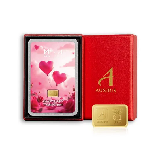 Ausiris Boxset ทองคำแท่ง 96.5 น้ำหนัก 0.1 กรัม Love Forever - ทองคำ