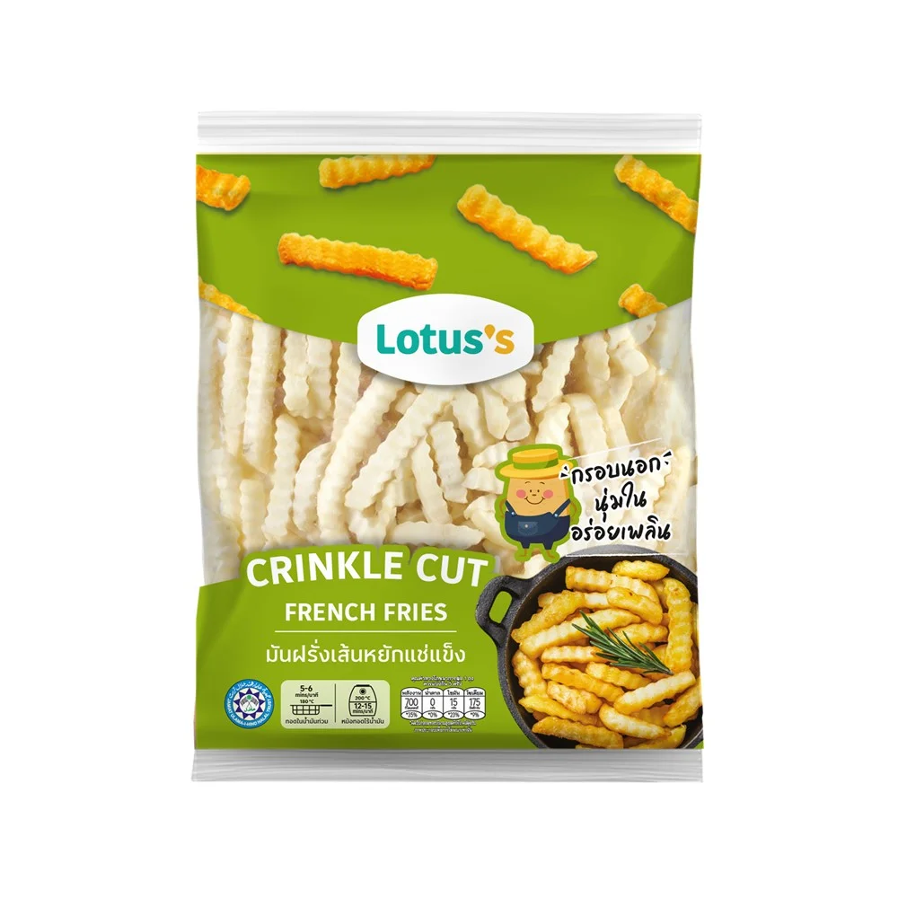 โลตัส มันฝรั่งเส้นหยักแช่แข็ง12มม. 500ก.