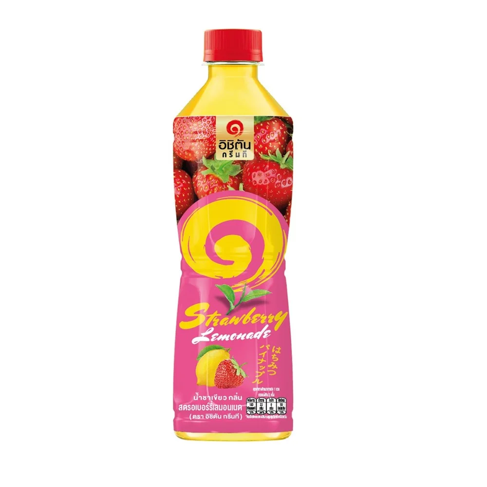 อิชิตัน ชาเขียวกลิ่นสตรอเบอร์รี่เลมอนเนด 420 มล.