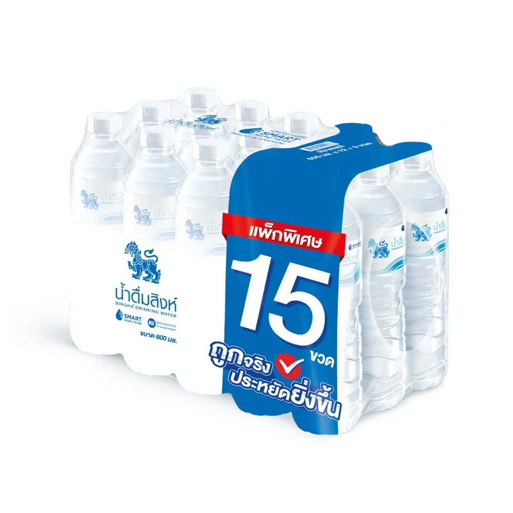 สิงห์น้ำดื่ม แพ็กสุดคุ้ม 600 มล. X15