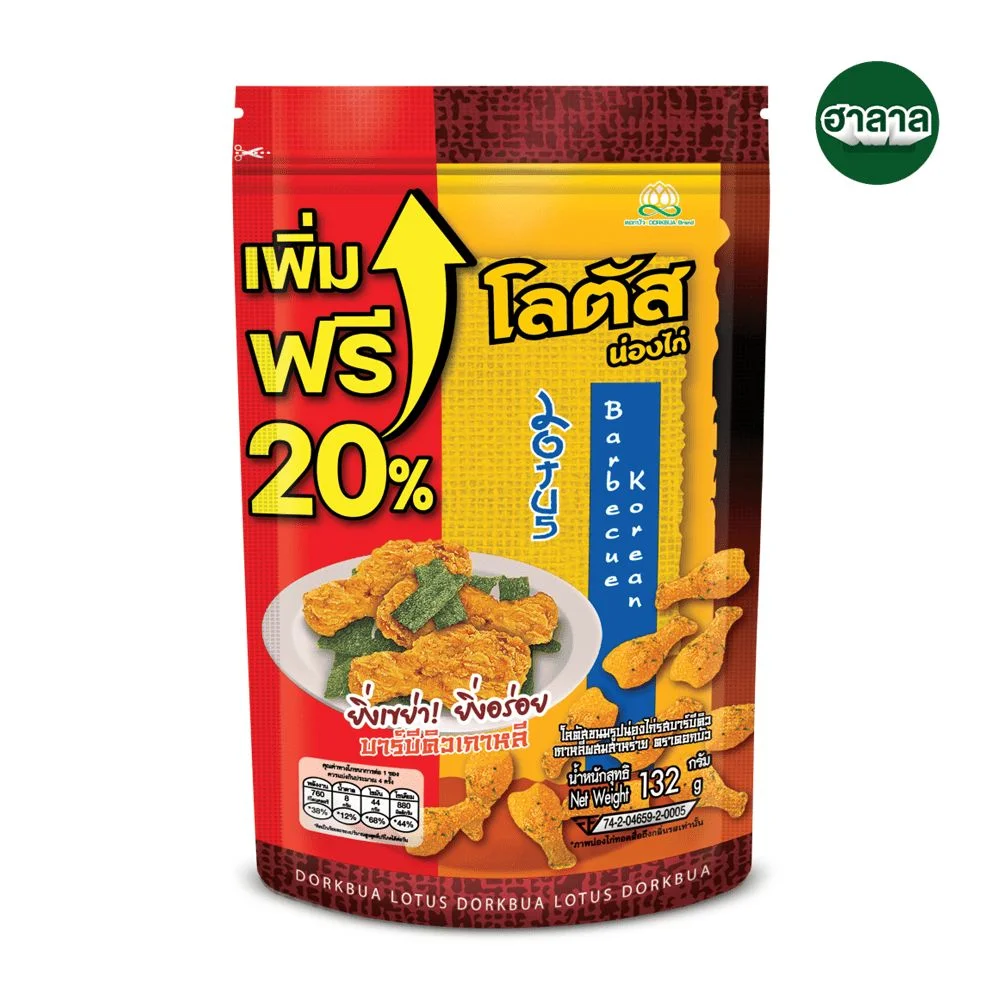 โลตัสขนมน่องไก่บาร์บีคิวเกาหลีผสมสาหร่าย 132 ก.