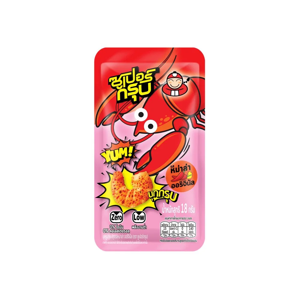 ซูเปอร์กรุบบุกรูปกุ้งปรุงรสหม่าล่าออริจินัล18ก.