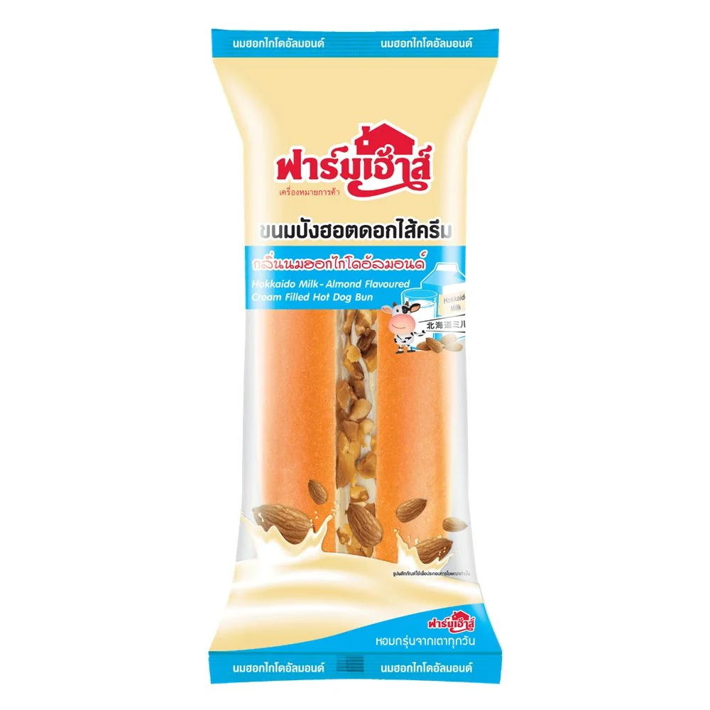 FHขนมปังฮอตดอกไส้ครีมกลิ่นนมฮอกไกโดอัลมอนด์