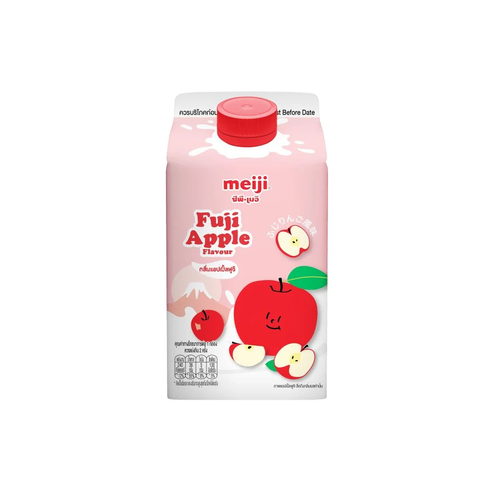 Hนมพาสเจอร์ไรส์เมจิ 400 มล. กลิ่นแอปเปิ้ลฟูจิ