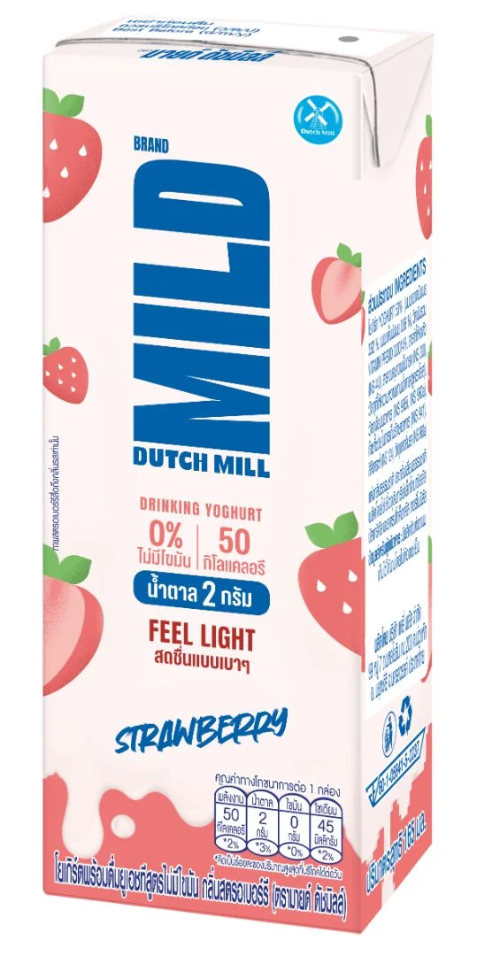 นมเปรี้ยวมายด์ดัชมิลล์ ไขมัน0% สตรอเบอร์รี ด.165