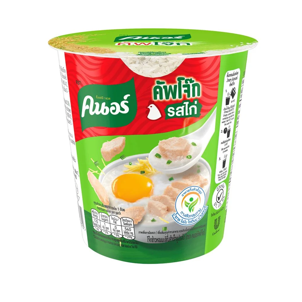 คนอร์คัพโจ๊กถ้วย รสไก่ 32 กรัม