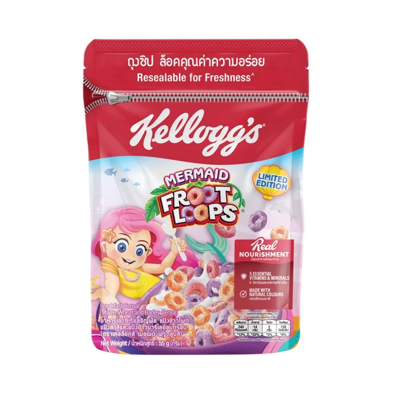 @Hเคลล็อกส์ซีเรียลถุง เมอเมดฟรูตลูปส์55ก(1lot)