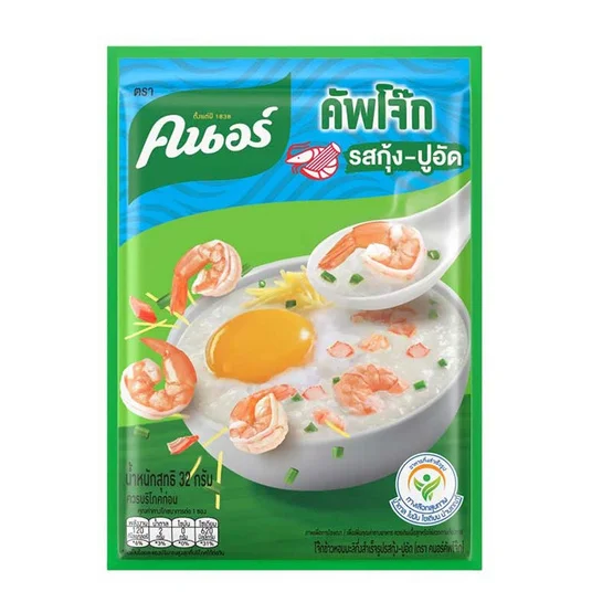 @คนอร์คัพโจ๊กซอง รสกุ้ง-ปูอัด 32 กรัม (แพ็ค 3แถม1)