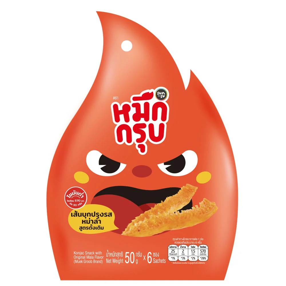 หมึกกรุบเส้นบุกปรุงรสหม่าล่าสูตรดั้งเดิม 50ก.