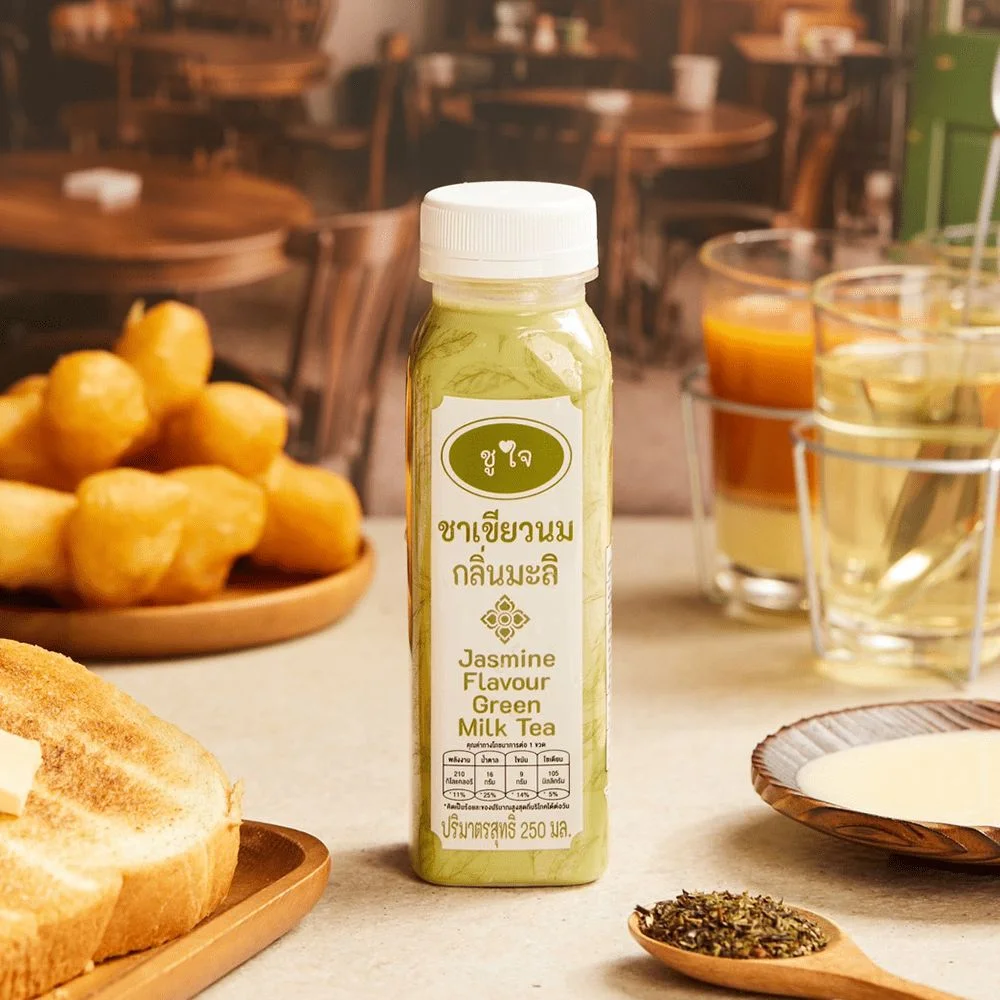 ชูใจ ชาเขียวนมกลิ่นมะลิปรุงสำเร็จ 250 มล.
