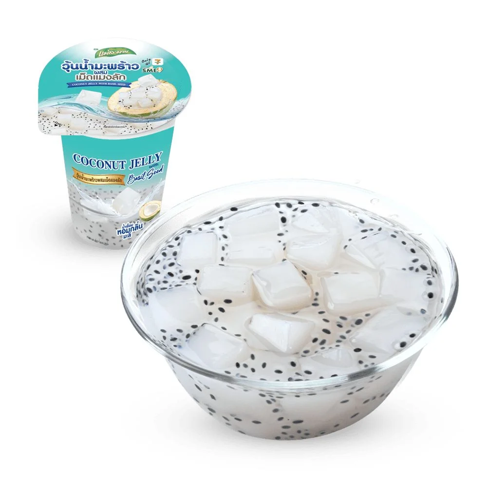 Hวุ้นมะพร้าวผสมเม็ดแมงลัก แม่ละมาย