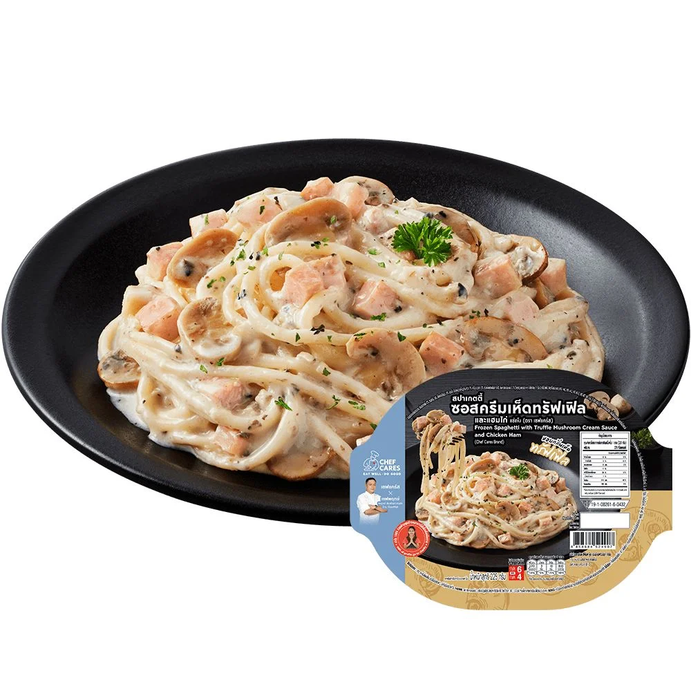 สปาเกตตี้ซอสครีมเห็ดทรัฟเฟิลและแฮมไก่ ตราเชฟแคร์ส